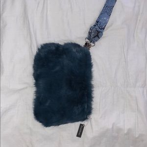 Blue Bebe Furry Clutch